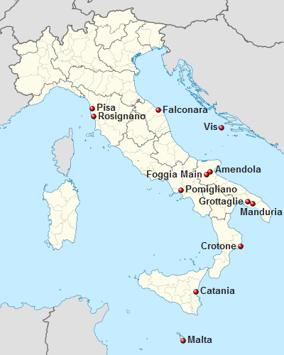 Map : Airfields used